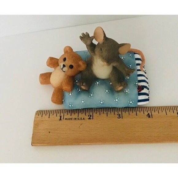 Sleepy Head Fitz & Floyd Charming Tails Mouse Teddy Bear #89/113 Figurine & Box - Picture 10 of 10